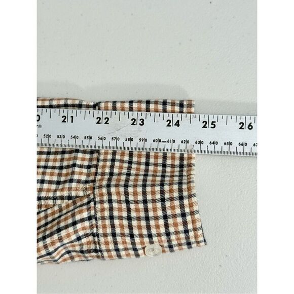 Vintage Plaid Button Down LS Lodge Shirt Mens XL Brown Elbow Patches‎ Grandpa - Picture 8 of 10